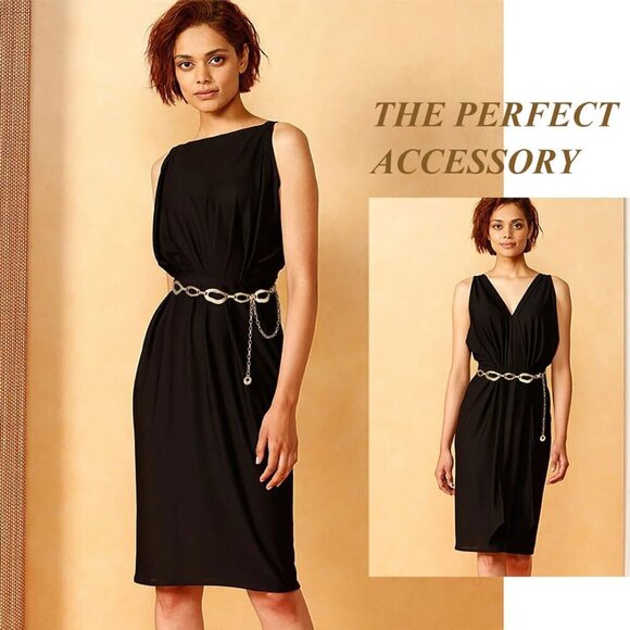 Gold Chain Waist Belt for Women Fashionable Dress Accessory with Adjustable Leng main image 6